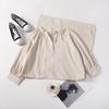 Korean Chic Loose Lazy Style Niche Cotton Linen Shirt Dress Women's Mid-Length V-Neck Knee-Length White Dress