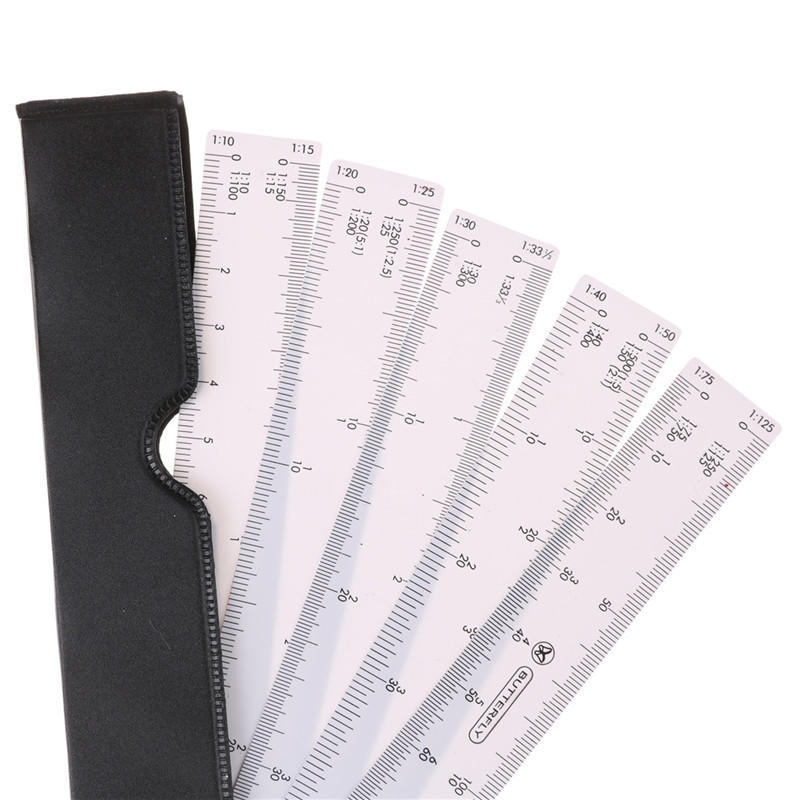Fan Shape Architects Scale Ruler For Graphics Design Multi Ratio Measure Tools