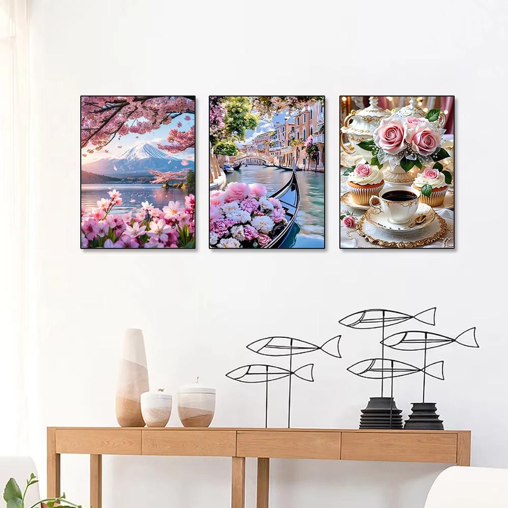 Europäische Architektur 5D DIY Diamantmalerei Set Naturlandschaft Voll Diamant Mosaik Kreuzstich Set Raumdekoration Geschenk