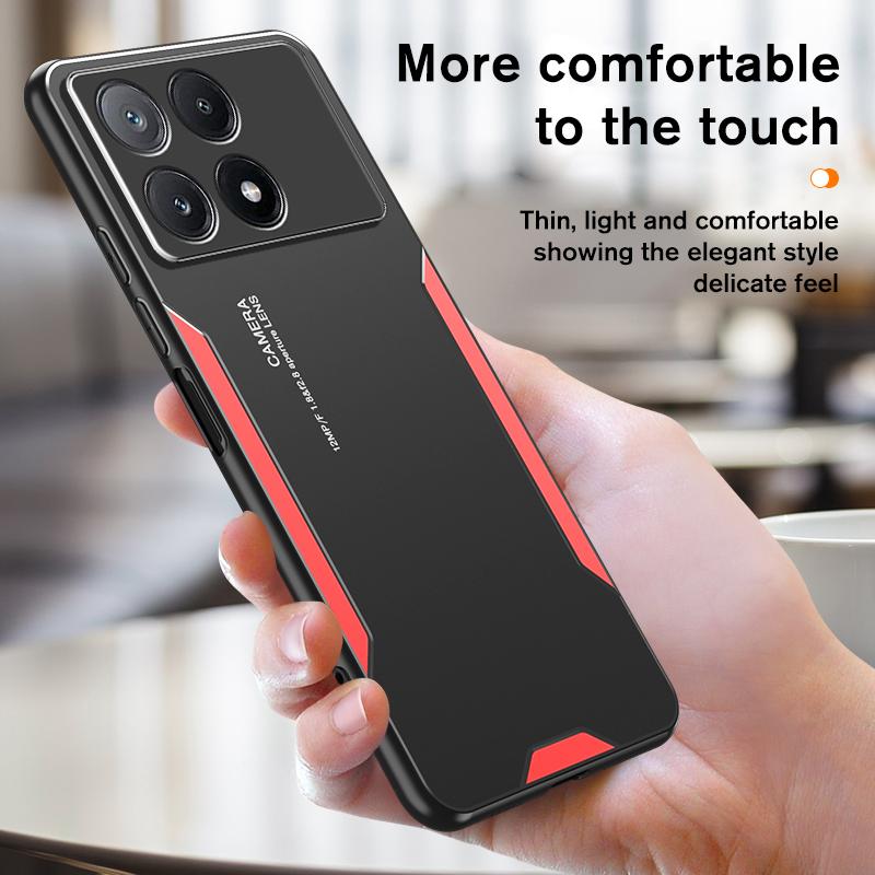 Hafif Zırh Matel Zırh Darbeye Dayanıklı Kılıf Xiaomi PocoF6 Poco F6 Pro Poko Küçük F 6 F6Pro Kılıf TPU Yumuşak Çerçeve Korumalı Fundas
