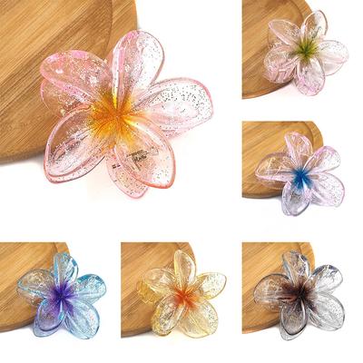 Clip per Capelli Fiore Clip Fiori Hawaiani Plumeria Fiori da Spiaggia Artigli Accessori Barretta Bambini Colorati Donne Artiglio per Capelli