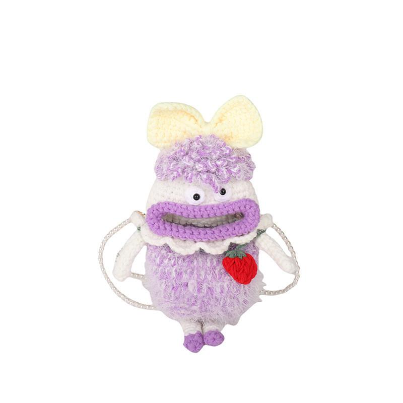 And Fun Playful Childrens Crochet Crossbody Bag In Pink Blue And Purple Color Options