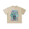260 GSM Double Yarn 32 Count 100% Cotton Vocaloid V1 Hatsune Miku Print Unisex Heavy Cotton T Shirt