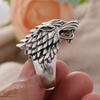 Domineering Wolf Head Design Retro Thai Silver Man Punk Rock Party Ring  Gifts No Fade Cheap