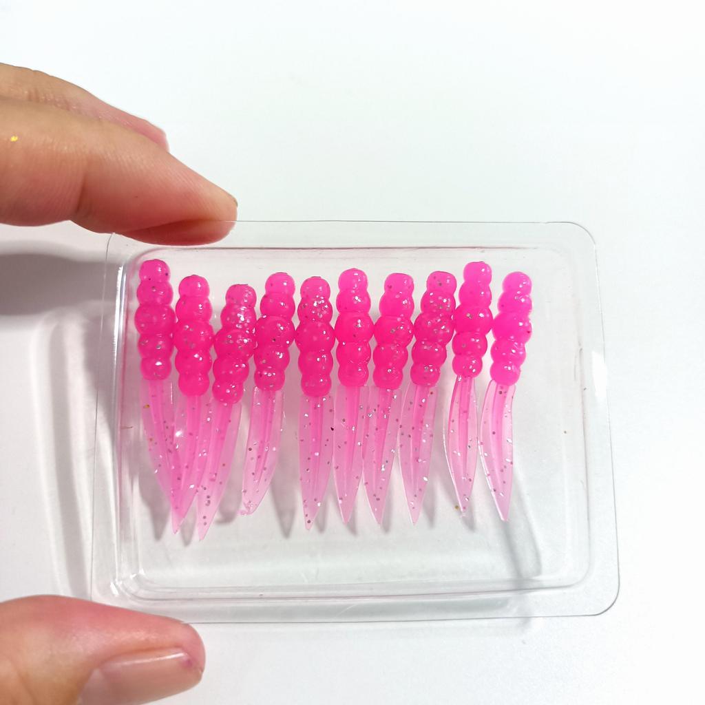 DUODUOYU 10PCS New Mini Soft Fishing Lure 0.3g/35mm Silicone Bait Swimbait Wobblers Worm Bass Carp Rockfishing Fishing Tackle