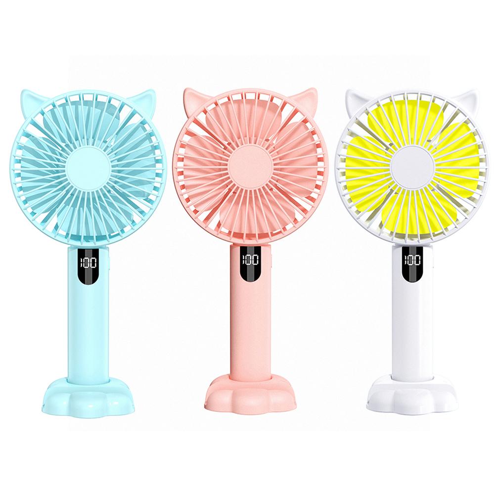 Portable Handheld Fan USB Rechargeable Personal Fan with Digital Display Small Hand Fan 5 Speeds for Travel/Outdoor/Home/Office