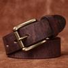 3,3 CM Reines Rindsleder Hochwertiger Echtledergürtel für Männer Frauen Markengurt Männlich Messingschnalle Jeans Cowboy Luxus Designer