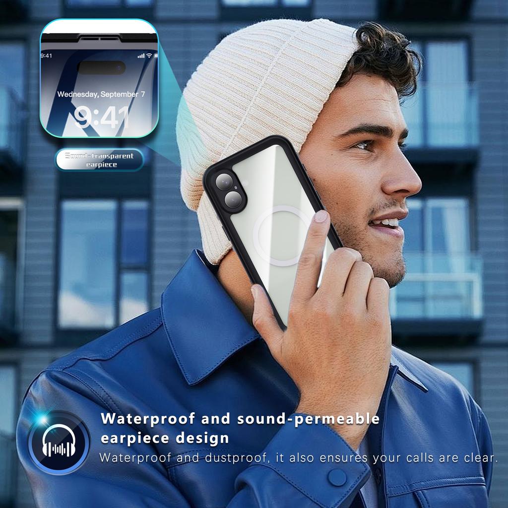 For Summer Magnetic Wireless Charging Waterproof Case for iPhone 16 15 11Pro Max Sealed Swimming Bag Rugged Cover 16e In Stock