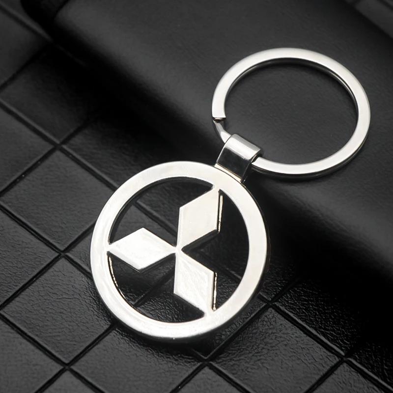 Emblema do Logotipo da Chave de Metal Mitsubishi Para Carro Xpander Galant Lancer 9/10 Space Star Delica Ralliart Pajero Grandis ASX Prata Fixação