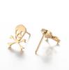 Halloween Cherry Studs, Mushroom Earrings & Hollow Bear Paw Heart Ear Cuff - Stainless Steel Jewelry