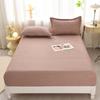 Washed Cotton Fitted Sheet with Elastic Bands Non Slip Adjustable Mattress Cover Printed  Pure Cotton  for Double King Queen