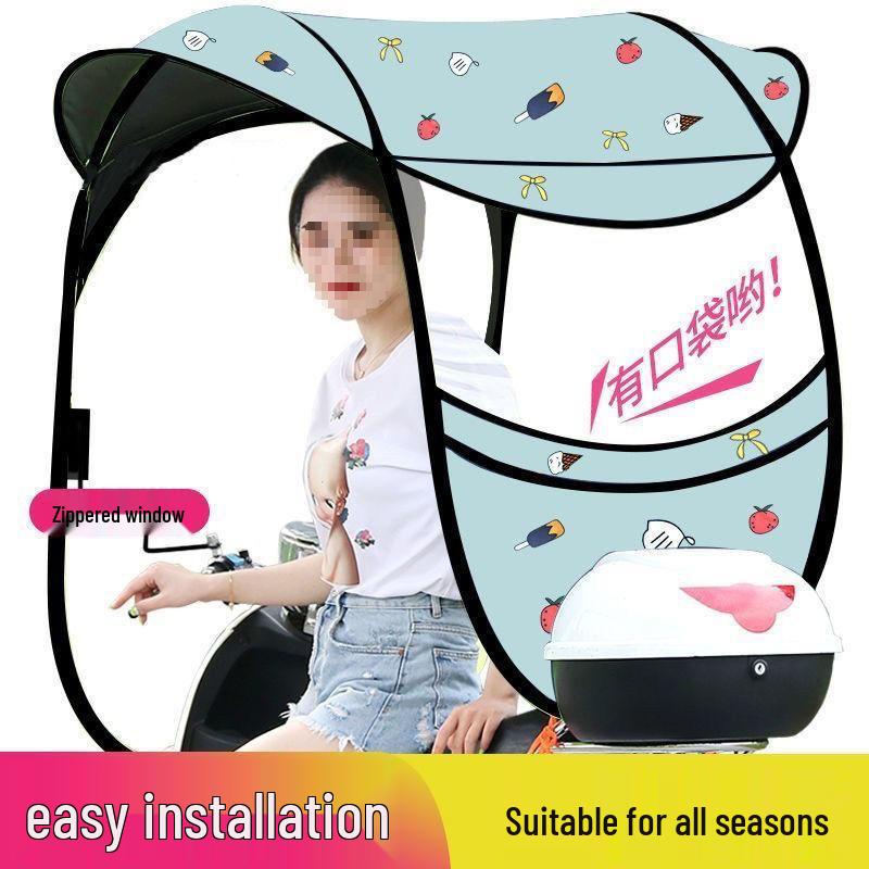 New Model Electric Car Awning: Windproof, Sunshade, Rainproof Enlarged Umbrella