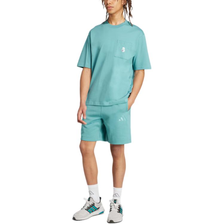 adidas SS25 Dog Soccer Patch Pocket T-Shirt Men Tops Powder-Green JL9235