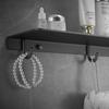 Gun Gray Bathroom Shelf With Hook Wall Mounted Shower Organizer Holder Black Aluminum Storage Rack Bathroom Shelving