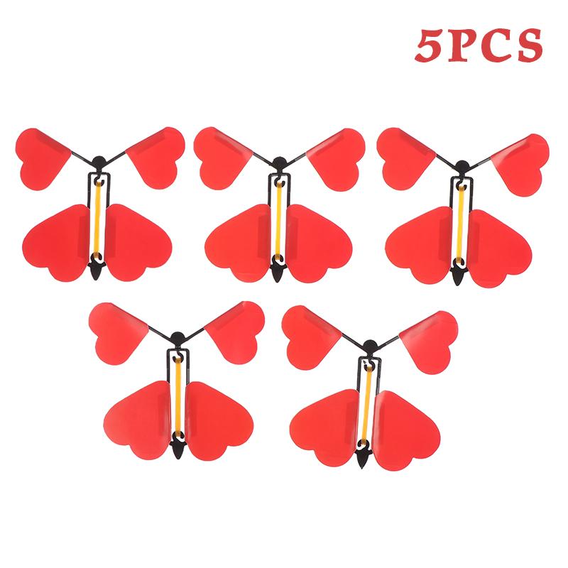 

5/10/12Pcs Magic Wind Up Flying Butterfly Toy Novelty Magic Toys Rubber Band Powered Wind Up Magic Tricks Toys Party Favor