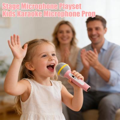 Stage Microphone Toy Educational Fake Microphone for Kids Realistic Lightweight Plastic Role Play Singing Hosting Interview Gift for Children