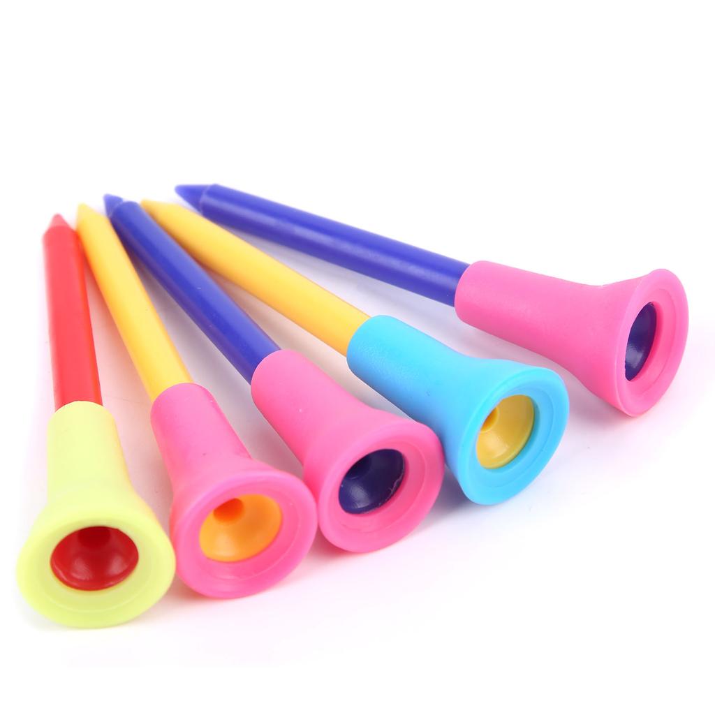 5 PcsPack Golf Tees Plastic Ball Holder Rubber Cushion Outdoor Sports Training Accessories
