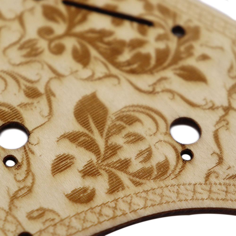 1Pcs Guitar Pickguard 11 Hole Sss Linden Wood With Decorative Flower Pattern For St Electric Guitars