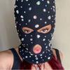 Balaclava Blingbling Face Cover Jeweled Hat Hooded Neck Warmer for Outdoor Halloween Cosplay Balaclava Cap