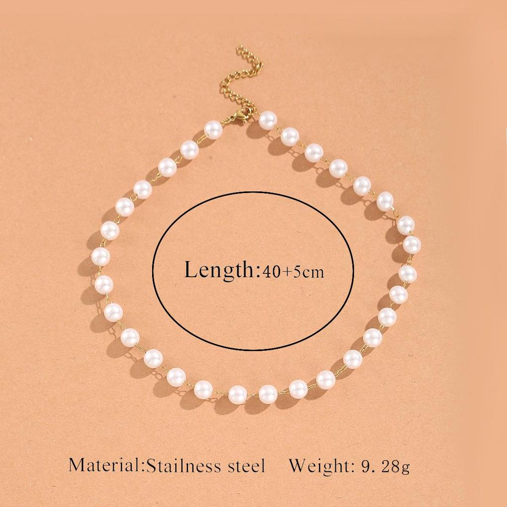 Retro Pearl Chain Necklace Set - Stackable, Versatile, and Fashionable Jewelry