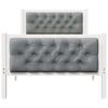 Bed Frame Light Grey 90 x 200 cm Solid Pine Wood