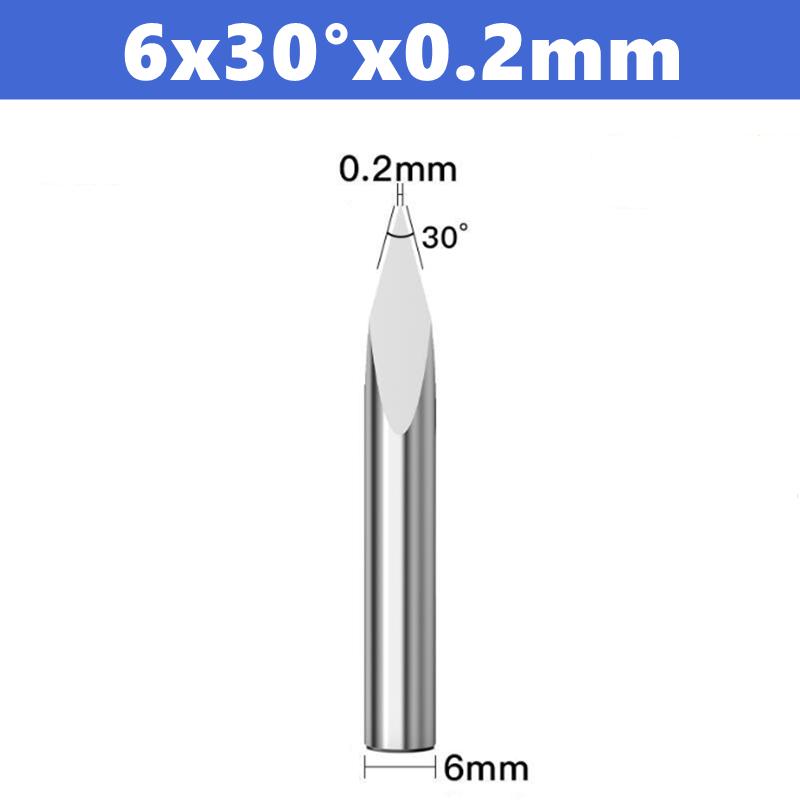 CNC Router Bit 3 Edge Pyramid Engraving Bits 4mm/6mm Shank Carbide End Mill 20,30,40,45,60,90 Degrees CNC Router Milling Tool