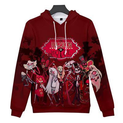 Hazbin Hotel Anime Hoodie Tie Dye Hoodie Streetwear Cartoon Printed Hooded Sweatshirt Men Women Cosplay Sports Pullovers