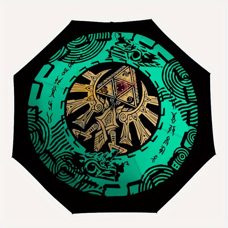 

Символ Трифорс из игры Легенда о Зельде Автоматический складной зонт с прочным железным каркасом, Компактный дорожный зонт для использования в любое время года, Вечеринки 0807051