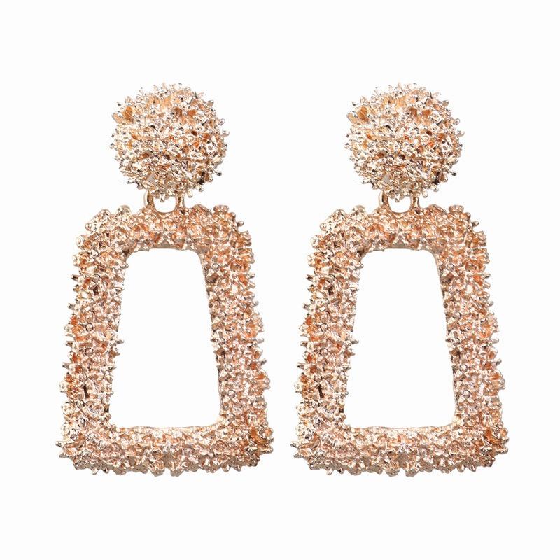 Geometric Exaggerated Trapezoidal Alloy Earrings Retro Relief Electroplated Earrings Creative Fashion Women's Jewelry Earring