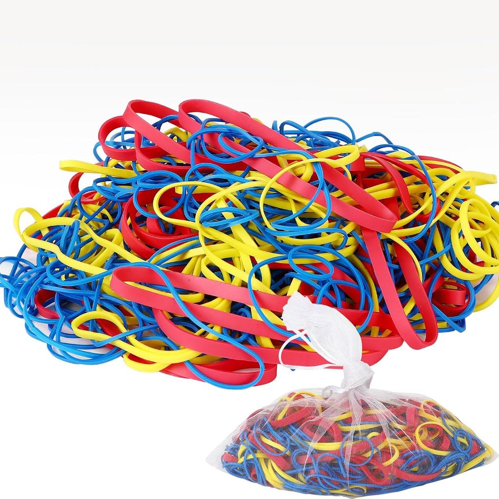 405 Pcs Assorted Size Rubber Bands 0.68lbs Elastic Colored Rubber Bands for Office Supplies Rubberbands Bulk Mix Colors and Size with bag,Red (3-1/2
