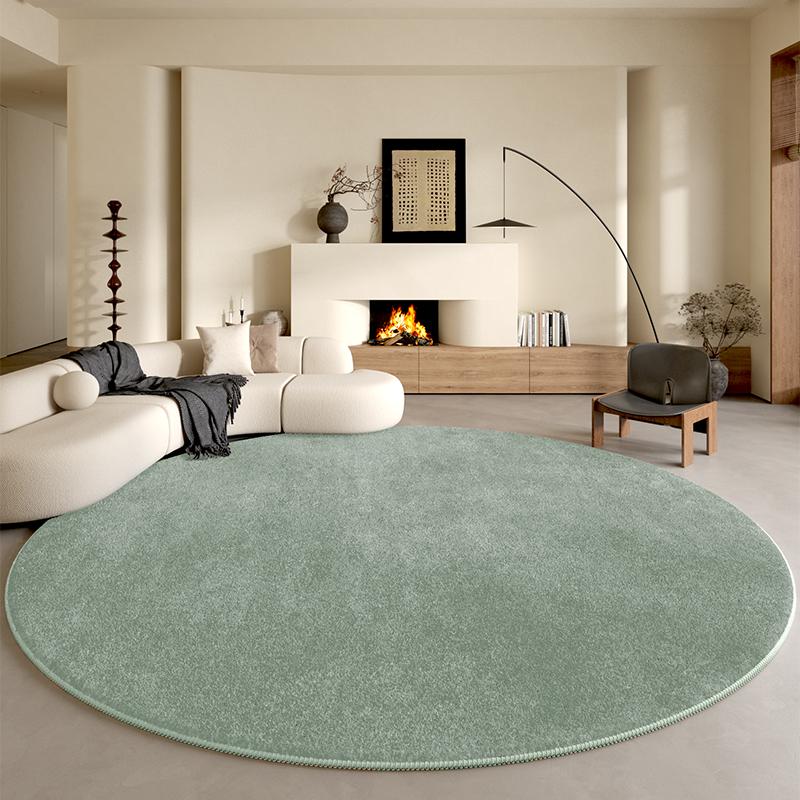Minimalistischer Stil Schlafzimmer Dekoration Runder Teppich Dicker Plüsch Garderobe Fußmatte Einfarbige Teppiche für Wohnzimmer Flauschiger Weicher Teppich