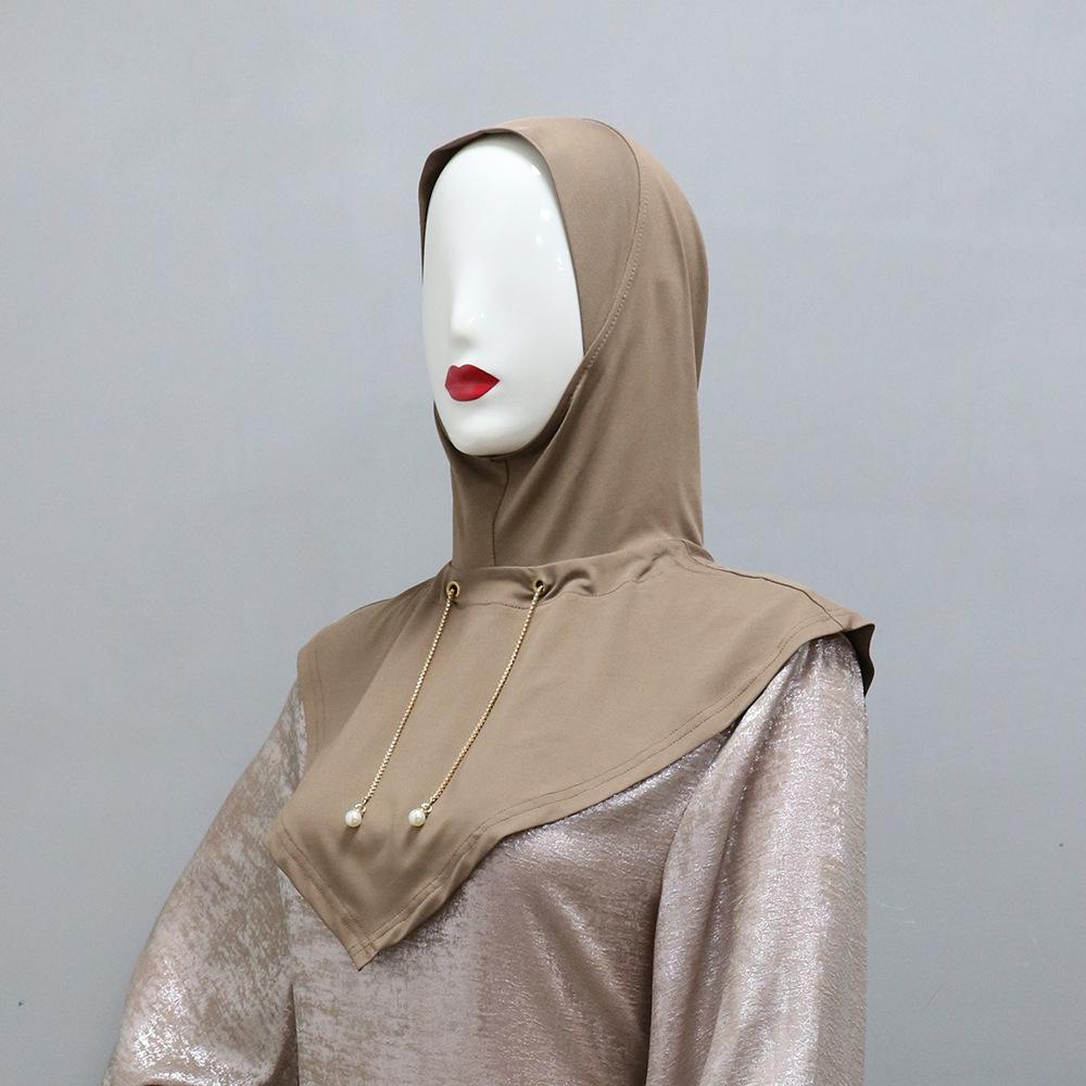XQY500332 Middle Eastern Metal Chain Rhinestone Pullover Hat for Women - Fashion Ethnic Headscarf