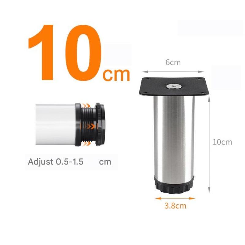 Adjustable Stainless Steel Furniture Legs 6-20CM Waterproof for Bathroom Cabinet Wardrobe Sofa DIY Repair Projects