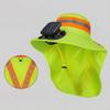 Breathable Solar Fan Hat Elastic UV Protection Wide Brim Fan Hat with Shawl Adjustable Cooling Sunshade Hat Construction Workers