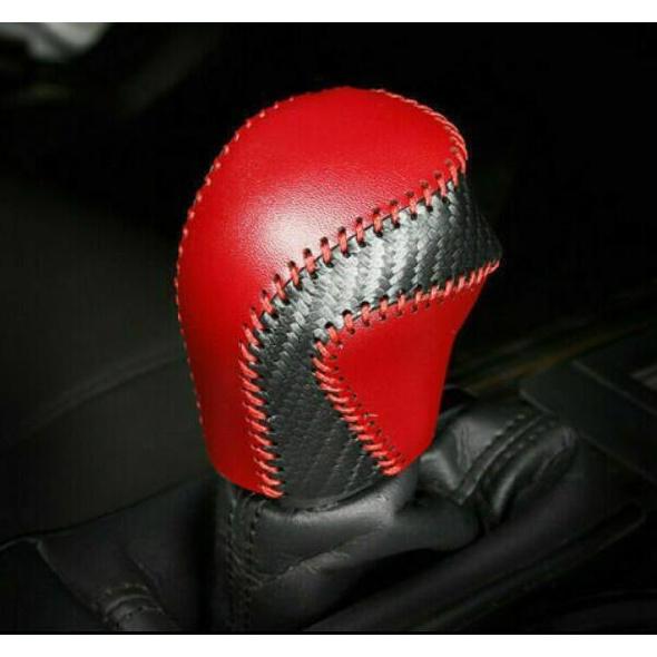 Carbon Fiber Gear Shift Leather For Toyota Camry 18-22 Knob Shifter Lever Trim