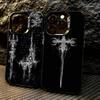 Cyber S-Sigil C-Cross Phone Case For iPhone 17,16,15,14,13,12,11 Plus,Pro Max,XS,Colorful Silver Black Cover