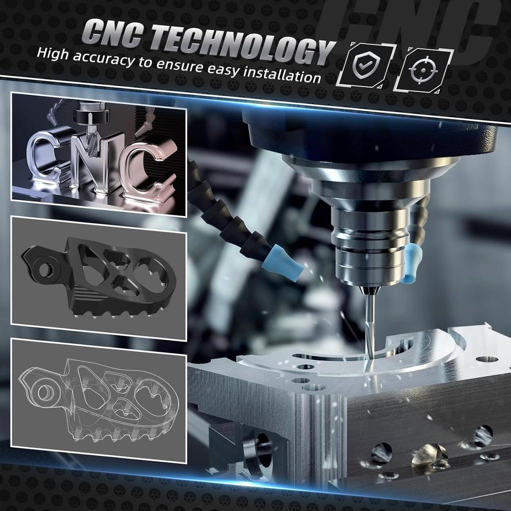 NICECNC Dirt Bike Billet Wide Foot Pegs Compatible with Suzuki RMZ250 2010-2018 RMZ450 2008-2018 RMX450Z 2010-2017,Aluminum CNC-machined