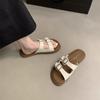 Shop   Women Double Buckle Strap Slipper Sandal Won Wse Wfobv2d