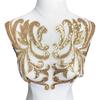 Gold Silver Red Sequin Patches 40*19CM Sew On Patches Fashion Elegant Bodice Applique Fabric