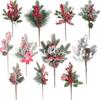 Christmas Decorations Red Berry Artificial Pine Bouquet Branch Xmas Tree Ornament Home Decor New Year 2026 DIY Gifts Accessories