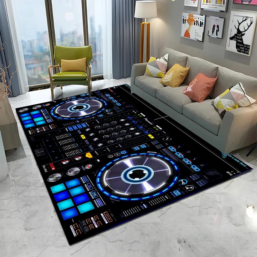3D DJ Music Screen Keyboard Cartoon Carpet Rug for Home Living Room Bedroom Sofa Doormat Decor,Child Area Rug Non-slip Floor Mat