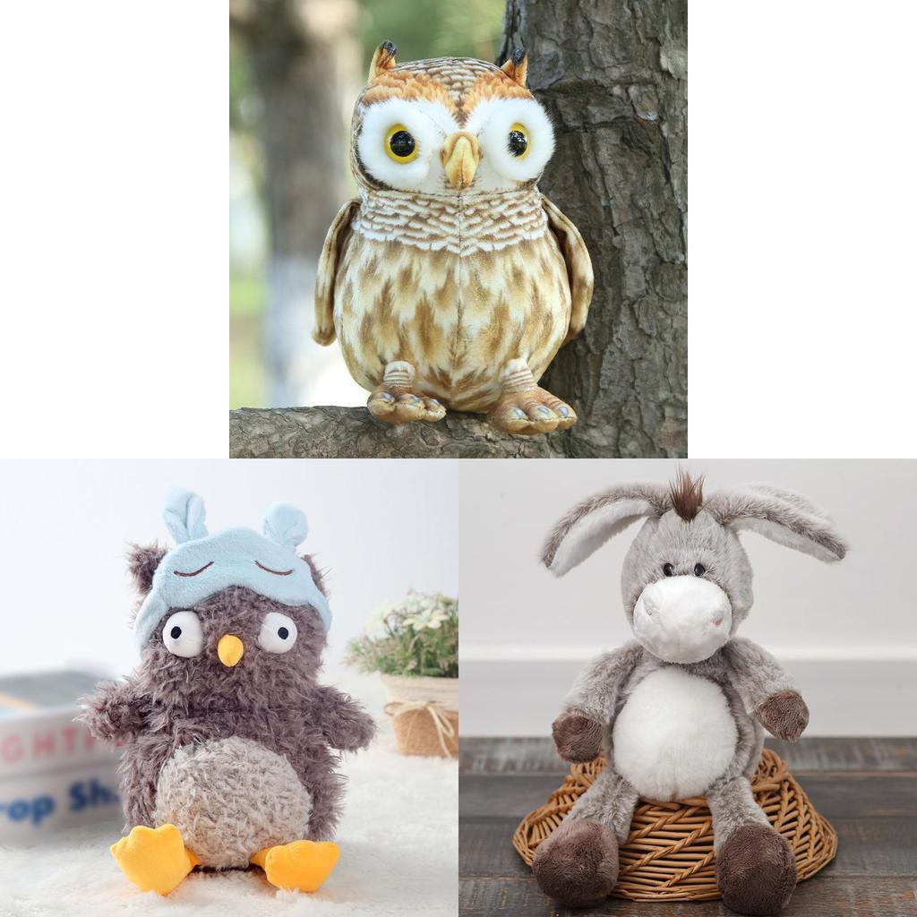 Maschera per Occhi Gufo Peluche Giocattolo Bambola Animale Regalo Per Bambini E Collezionisti