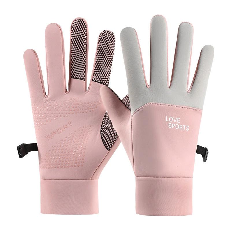 Winter velvet warm outdoor non-slip touch screen windproof and cold-proof rider women's driving gloves antifreeze hand