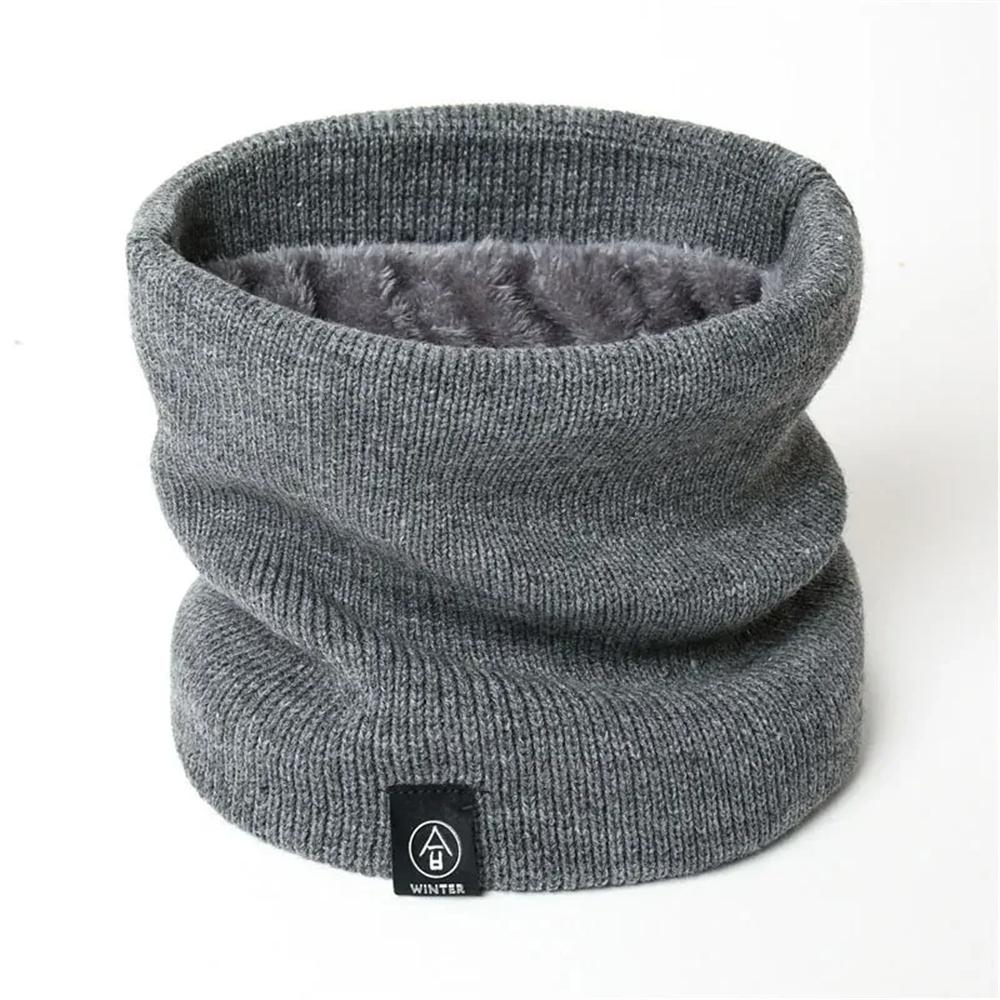 Winter Warm Knitted Neck Scarf For Women Men Plush Full Mask Outdoor Cashmere Solid Color Neck Scarves Thick Apparel Accessories