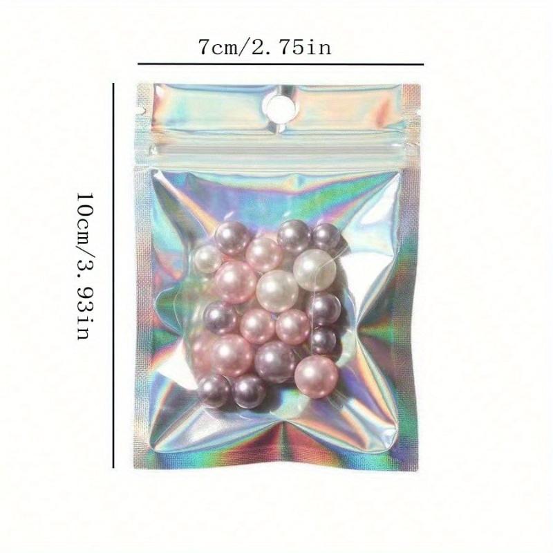 Laser Bag Jewelry Bag Holographic Transparent Ziplock Bag Sealable Bag for Samples, Phone Case, Cable Packaging