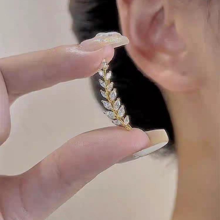 

Высококлассный нишевый дизайн, супер сверкающие серьги из пшеницы, модные изысканные легкие роскошные серьги с бриллиантами, серьги в западном стиле