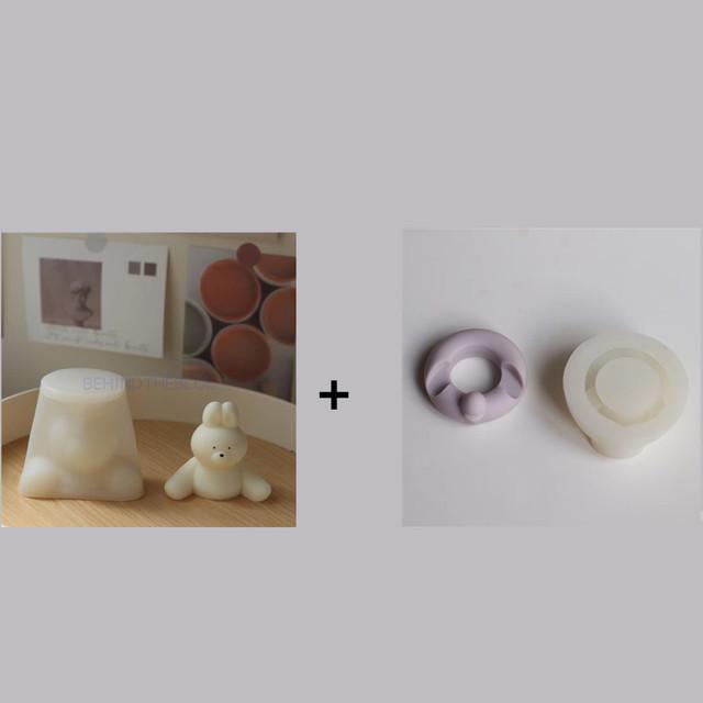 Cute Bear with Swimming Ring Silicone Mold DIY Creative Candle Mold for Candle Making Summer Party Supply Home Decor