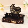 Detachable Ramadan Wooden Tray Star Moon Middle Dessert Container Fruit Tray  Islamic Muslim Party