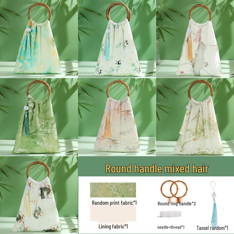 Bamboo Knot DIY Bag Kit - New Chinese Style Cotton Cheongsam Bag for Team Building & Salon Activities