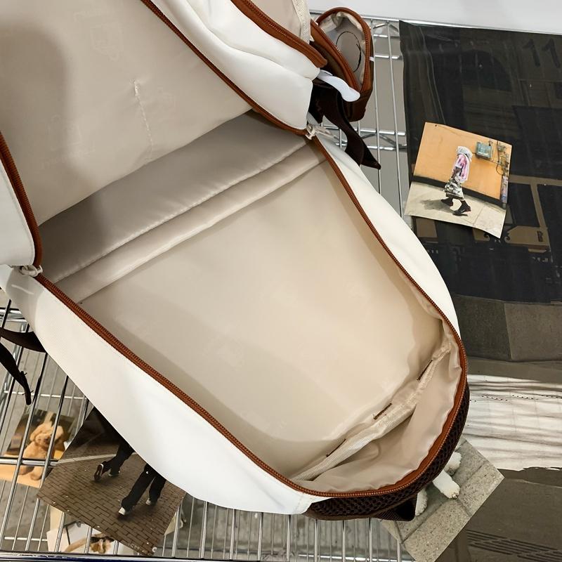 Junior High School Student Schoolbag Men's Large Capacity Backpack Color Block Backpack with Coin Purse